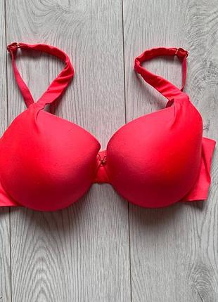 Бюстгалтер ярко розовый с пуш-ап victoria's secret