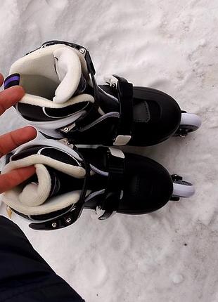 Новые детские роликовые конькиosprey surf, с кнопкой регулировки размера (31-33), 7-10 лет, фиолетовые