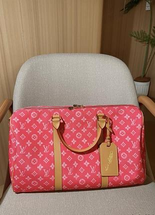 Louis vuitton keepall 50 monogram pink canvas 50х29