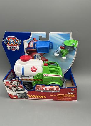 Игровой набор paw patrol пожарная спасательная миссия большой спасательный автомобиль с водителем рокки