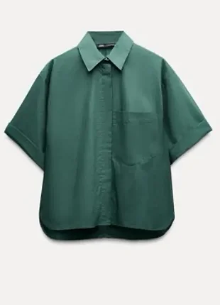 Рубашка блуза с коротким рукавом оверсайз zara,p xxl