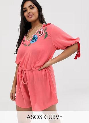 Ромпер с вышивкой,р54-56😍😍😍