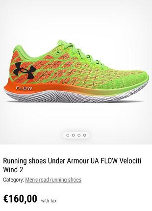 Мужские ультралегкие беговые салатовые кроссовки ua flow velociti wind ver. 2 under armour art 3024903-300