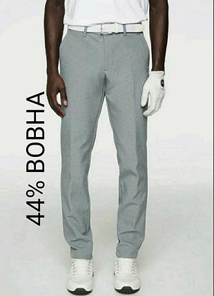 Швеція, бренд j.lindeberg, чоловічі класичні брюки, штани для гольфу світло сірого кольору з вмістом вовни.