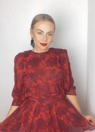 Вінтажна червона сукня міді розмір м ❤️ з поясом