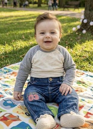 Сині джинси mamas & papas на хлопчика розмір 68 на 3-6 міс