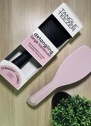 Щітка для волосся tangle teezer the ultimate detangler large black gloss/ large pink hibiscus