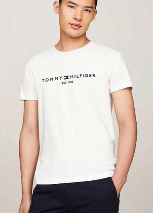 Футболка tommy hilfiger core logo t-shirt, snow white