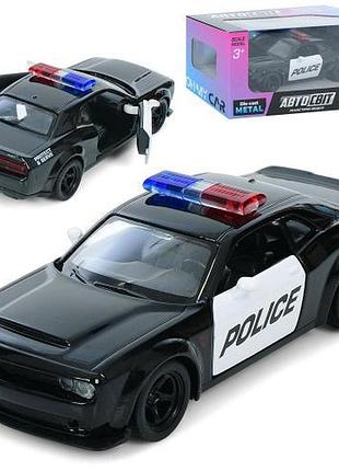 Металева модель автосвіт поліція dodge challenger srt 2018, інерція, 12см, as-3128