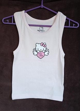 Майка женская розовая hello kitty, 2xs, eur 32-34