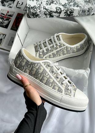 😍 женские кроссовки d1or b23 deep white/grey low platform premium