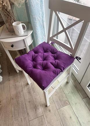 Подушка на стул квадратна, серія color, 40х40х5 см , колір фіолетовий, - оптова ціна, 16