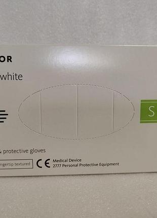 Нітрилові рукавички mercator nitrylex white, розмір s (100 шт.)