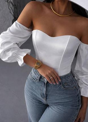 Женский топ корсет атлас шелк топ-корсет