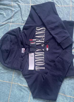 Кофтина tommy jeans, темно синій колір, розмір s, жіноча кофтина розмір рукава-60см талія-50см