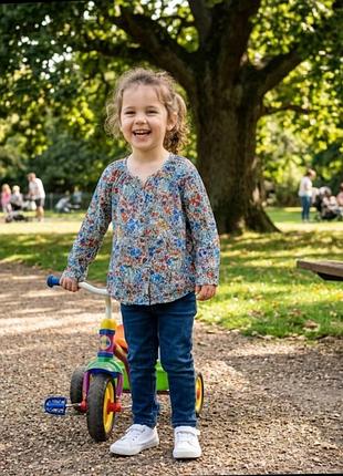 Рубашка летняя на девочку с кроликами next 3-4 года