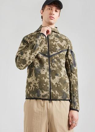 Оригінал! толстовка nike tech fleece windrunner fz jacket camo(hv0955-276)