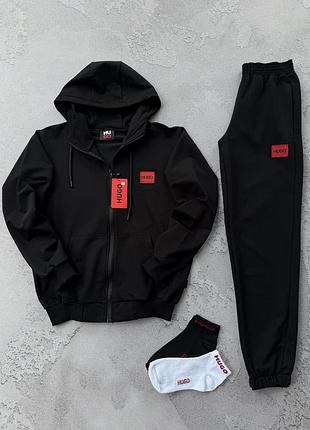 Костюм hugo зип худи брюки черный