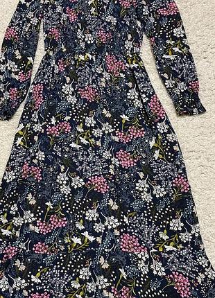 Довга сукня m&s з квітковим принтом, віскоза, розмір m