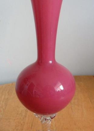 Рожева ваза-келих, опаловое скло (франція)