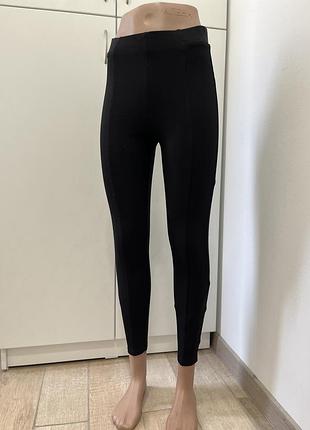 Черные лосины брюки женские / черные лосины плотные