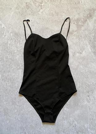 Чорний жіночий купальник боді