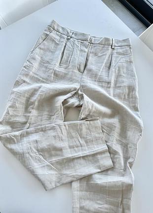 Лляні штани брюки h&m бавовняні брюки льон жіночий одяг old money