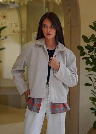 Укороченное кашемировое пальто оверсайз прямого кроя на молнии с воротником