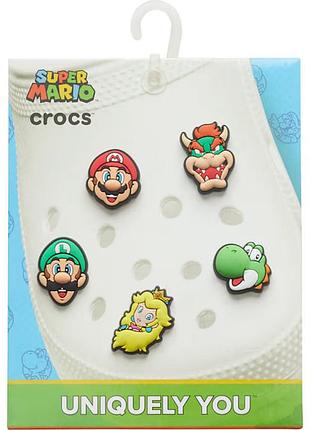 Набор джибитсов crocs jibbitz super mario, 100% оригинал