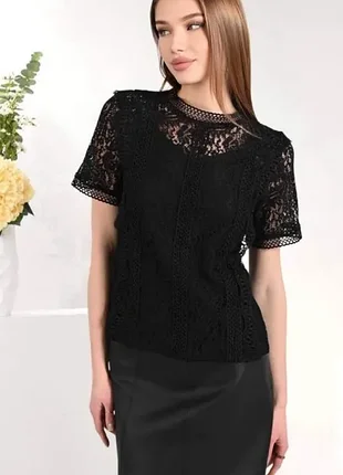 Блуза материал: гипюр ,трикотаж  44,46,48,50 рр