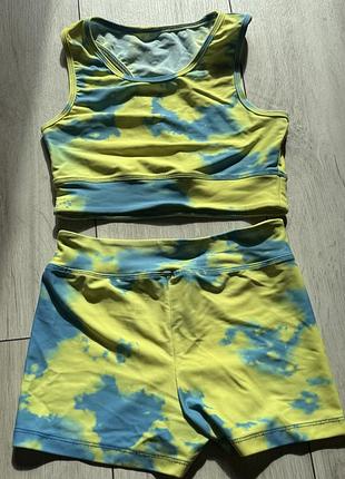 Тренувальний костюм, жовтро-блакитний, розмір xs