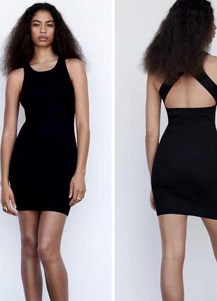 Сукня міні плаття рубчик мини платте коротка чорна сукнч в рубчік платье мини рубчик