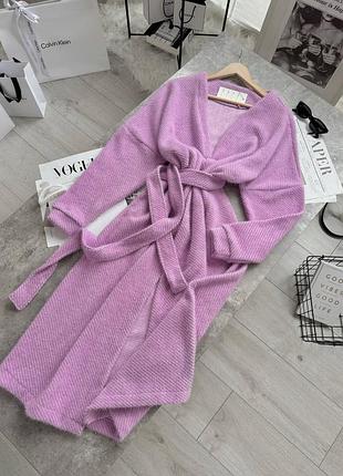 Жіночий повсякденний класичний довгий теплий кардиган тканина альпака