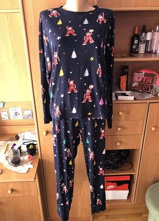 Пижама, комплект, костюм, 100% коттон, l. m&s.