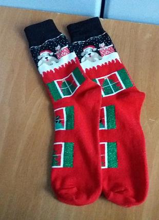 Жіночі шкарпетки новорічний принт