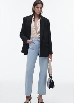 Прямі блакитні джинси zara