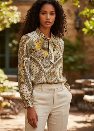 Славна блуза з краваткою/бантом