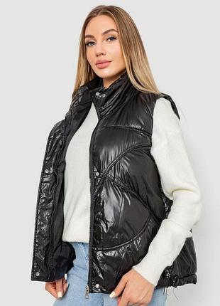 Женская однотонная жилетка 244r915 - универсальная база в черном 🖤