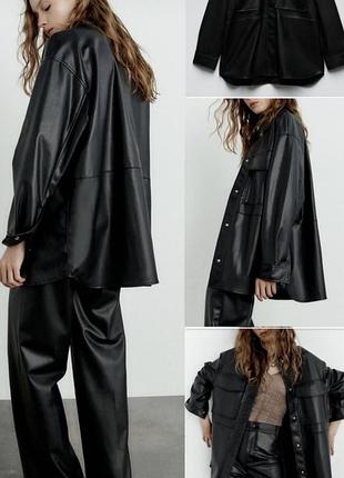 Шкіряна рубашка zara