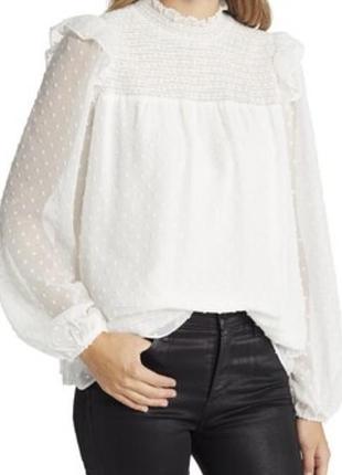 Біла напівпрозора блузка в стилі бохо від бренду clockhouse (молодіжна лінія c₴a