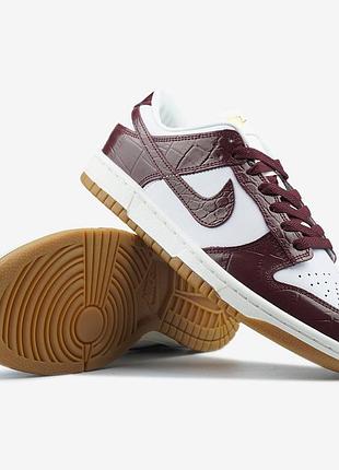 Кросівки nike dunk low burgundy croc арт 0263