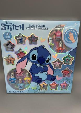 Набор детских лаков для ногтей стэчь disney stitch nail polish set от tawnley