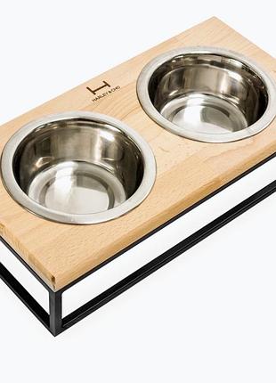 Harley & cho миски на підставці lunch bar natural wood вживані
