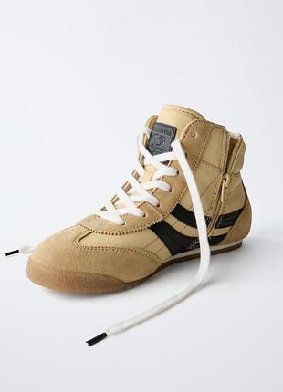 Стильные высокие кроссовки кеды zara испания кеды боксерский стиль zara (испания)
