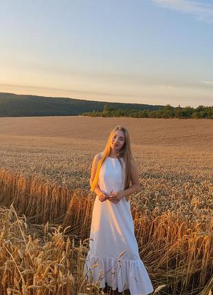 Сарафан білий лляний