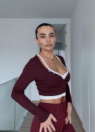 Кофта в кольорі бордо s