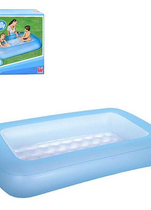 Детский надувной бассейн bw 51115 с ремкомплектом синий