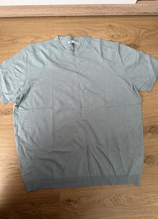 Жіноча в'язана футболка на короткий рукав бренду zara.