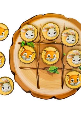 Дерев'яна настільна гра "хрестики-нулики" ubumblebees (псд158) psd158 зайчик і лисичка