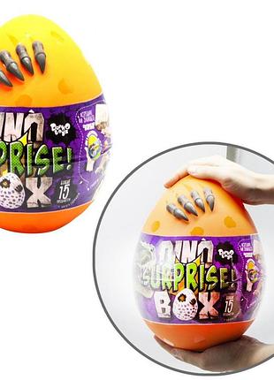 Набор креативного творчества в яйце "dino surprise box" dsb-01-01u, 15 предметов для творчества оранжевый